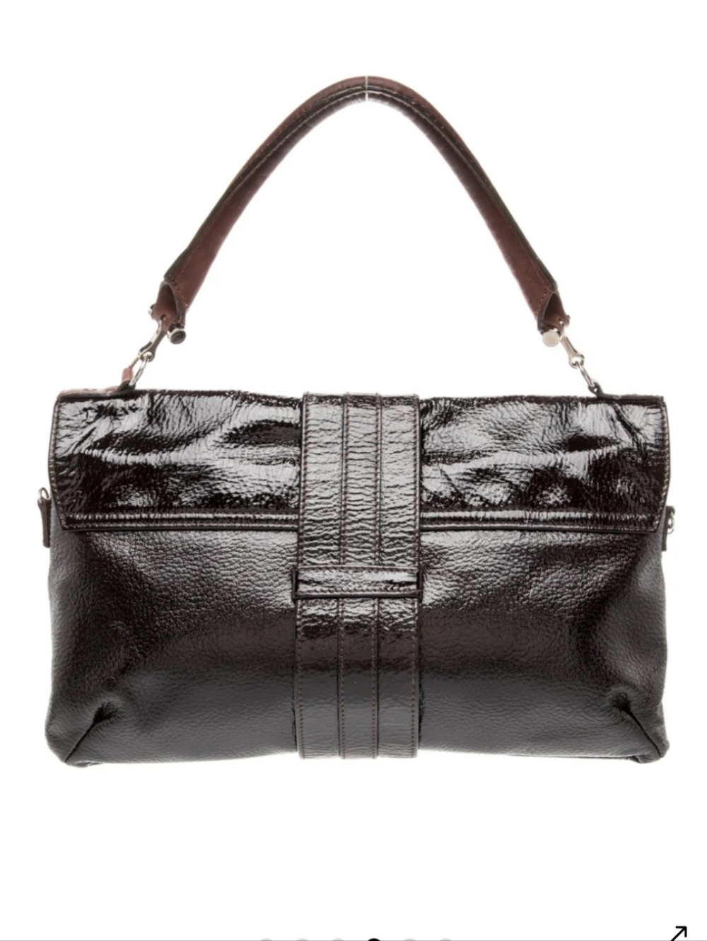 Lanvin Authentic Brown Patent Leather Top Handle Bag - Picture 3 of 5